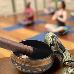 Tibetan Singing Bowl Set – Lotus Design for Meditation & Healing