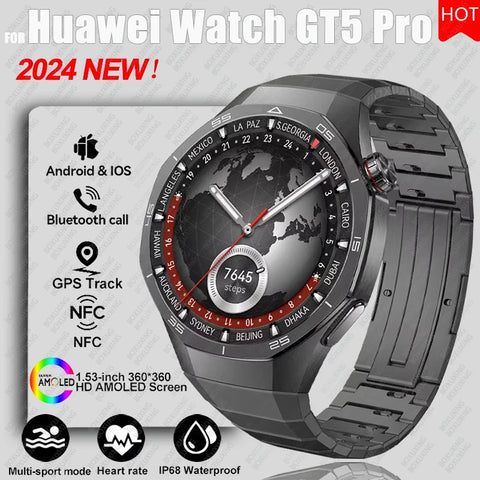 Huawei Watch GT5 Pro – AMOLED Screen, NFC, GPS, Bluetooth Call, Waterproof Smartwatch