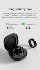 R09 Smart Ring – Health Monitoring, Camera Control, Waterproof with Charging Case