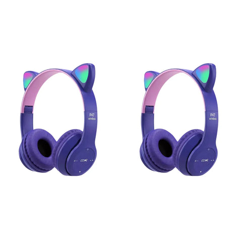 Glow Light Wireless Headphones – Over-Ear Bluetooth Stereo with Bass