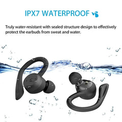TWS Waterproof Earbuds – 20H Playtime, IPX7 Sport Bluetooth Headset