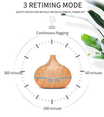 500ml Wood Grain Essential Oil Diffuser with Remote