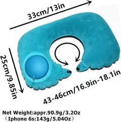 U-Shaped Inflatable Travel Pillow – Portable Neck Support Cushion