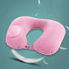 U-Shaped Inflatable Travel Pillow – Portable Neck Support Cushion