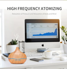 500ml Wood Grain Essential Oil Diffuser with Remote
