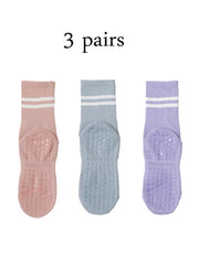 Women’s Non-Slip Pilates & Yoga Grip Socks – 4 Pairs