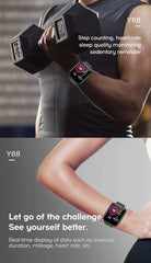 Y68 D20 Smartwatch – Bluetooth Fitness Tracker with Sleep & Activity Monitor
