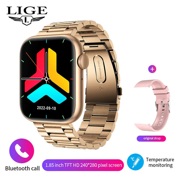 LIGE 2025 Smart Watch – Wireless Charging, Bluetooth Calls, Custom Watch Faces