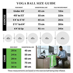 Anti-Burst Yoga Ball – Stability Exercise Ball for Home & Gym