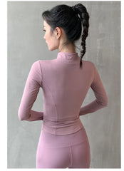 2024 Women's Sports Jacket – Long Sleeve Zip-Up Fitness & Yoga Top