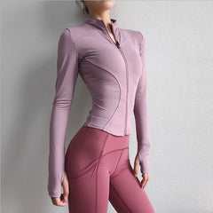 2024 Women's Sports Jacket – Long Sleeve Zip-Up Fitness & Yoga Top
