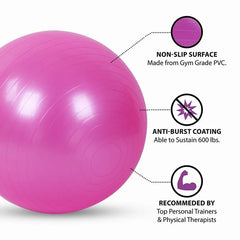 Anti-Burst Yoga Ball – Stability Exercise Ball for Home & Gym