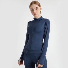 2024 Women's Sports Jacket – Long Sleeve Zip-Up Fitness & Yoga Top