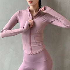 2024 Women's Sports Jacket – Long Sleeve Zip-Up Fitness & Yoga Top