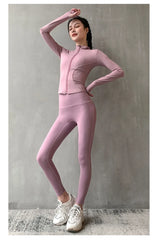 2024 Women's Sports Jacket – Long Sleeve Zip-Up Fitness & Yoga Top