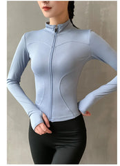 2024 Women's Sports Jacket – Long Sleeve Zip-Up Fitness & Yoga Top