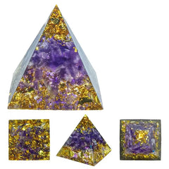 Orgonite Pyramid – 5cm Natural Stone Energy Generator for Chakra & Reiki Healing