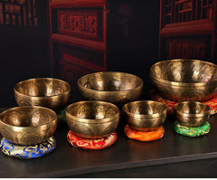 Handmade Tibetan Singing Bowl – Brass Sound Bowl with Accessories for Meditation & Yoga