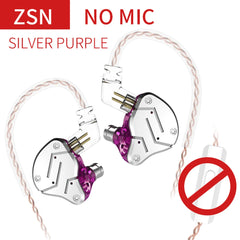 KZ ZSN Hybrid Metal Earphones – HiFi Bass with 1BA+1DD