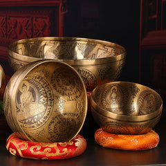 Handmade Tibetan Singing Bowl – Brass Sound Bowl with Accessories for Meditation & Yoga