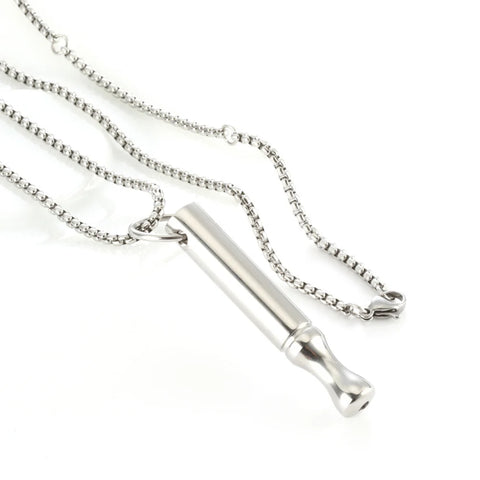 Breathwork & Mindfulness Necklace – Stainless Steel Breathing Whistle for Anxiety Relief