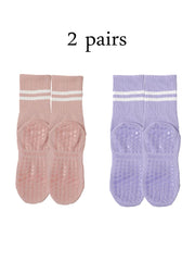 Women’s Non-Slip Pilates & Yoga Grip Socks – 4 Pairs