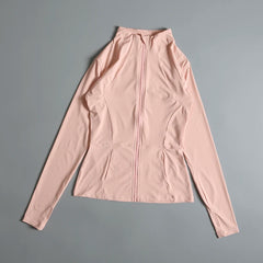 Women’s High Elastic Yoga Jacket – Long Sleeve Stand Collar Workout Top