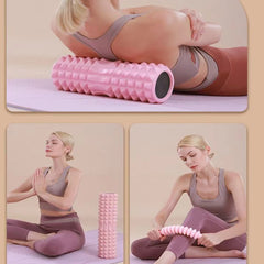 45cm Yoga Foam Roller & Pilates Block Set – Muscle Massage & Exercise Equipment