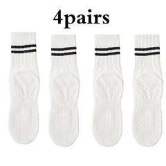 Women’s Non-Slip Pilates & Yoga Grip Socks – 4 Pairs
