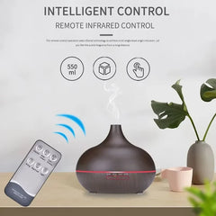 500ml Wood Grain Essential Oil Diffuser with Remote