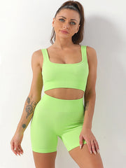 Seamless Yoga Set – High Waist Leggings & Sports Top