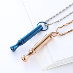 Breathwork & Mindfulness Necklace – Stainless Steel Breathing Whistle for Anxiety Relief