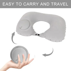 U-Shaped Inflatable Travel Pillow – Portable Neck Support Cushion