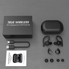 TWS Waterproof Earbuds – 20H Playtime, IPX7 Sport Bluetooth Headset