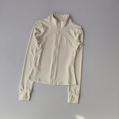 Women’s High-End Yoga & Running Jacket – Long Sleeve with Stand Collar