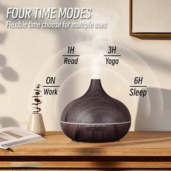 500ml Wood Grain Essential Oil Diffuser with Remote