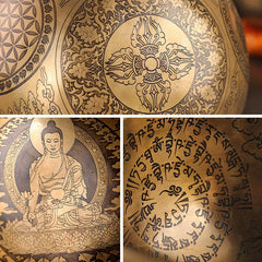 Handmade Tibetan Singing Bowl – Brass Sound Bowl with Accessories for Meditation & Yoga