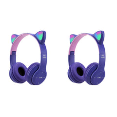 Glow Light Wireless Headphones – Over-Ear Bluetooth Stereo with Bass