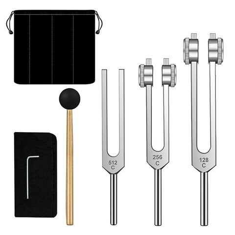 Tuning Fork Set – 128Hz, 256Hz, 512Hz for Healing & Sound Therapy