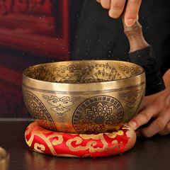 Handmade Tibetan Singing Bowl – Brass Sound Bowl with Accessories for Meditation & Yoga
