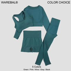 WAREBALL Seamless Yoga Set – 2/3/4pcs Women's Gym Workout Tracksuit