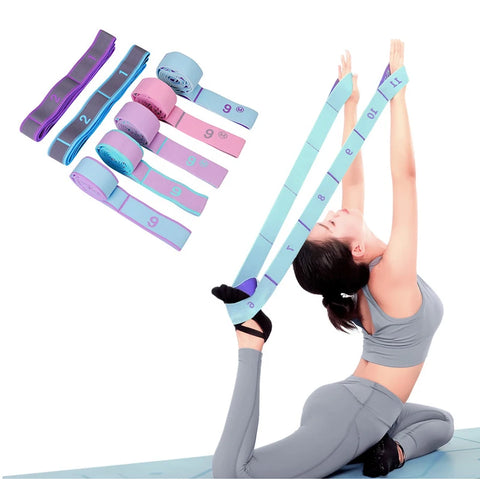 Elastic Multi-Section Yoga Resistance Bands – Pilates & Fitness Training