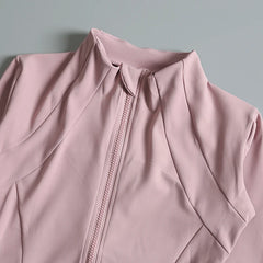 Women’s High Elastic Yoga Jacket – Long Sleeve Stand Collar Workout Top