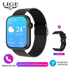 LIGE 2025 Smart Watch – Wireless Charging, Bluetooth Calls, Custom Watch Faces