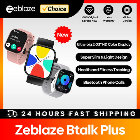 Zeblaze Btalk Plus – Voice Calling Smartwatch, HD Display, Fitness Tracker