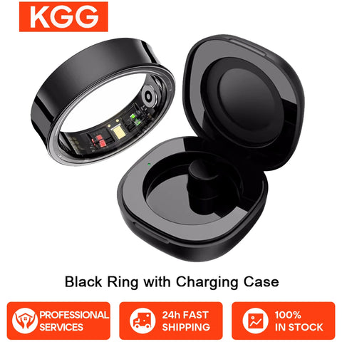 R09 Smart Ring – Health Monitoring, Camera Control, Waterproof with Charging Case