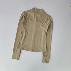 Women’s High-End Yoga & Running Jacket – Long Sleeve with Stand Collar