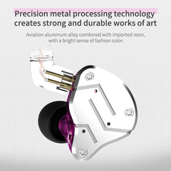 KZ ZSN Hybrid Metal Earphones – HiFi Bass with 1BA+1DD