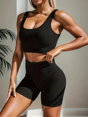Seamless Yoga Set – High Waist Leggings & Sports Top