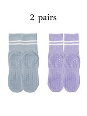 Women’s Non-Slip Pilates & Yoga Grip Socks – 4 Pairs